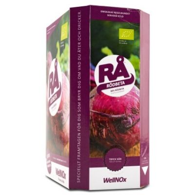 RAW rødbedejuicepose i æske